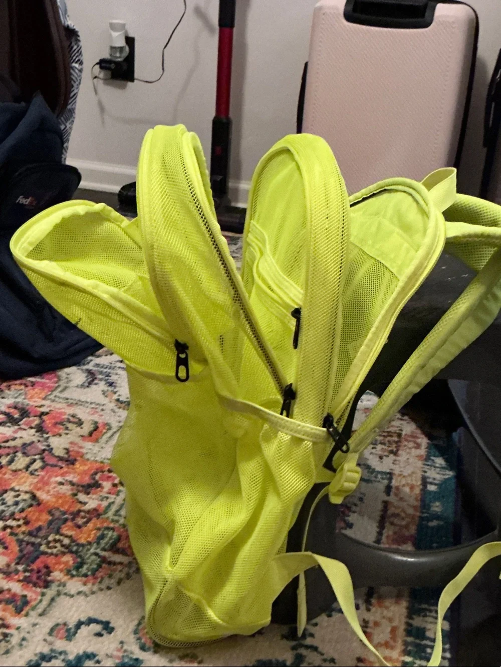 Nike Bright Neon Yellow Mesh Backpack